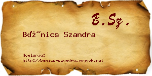 Bénics Szandra névjegykártya